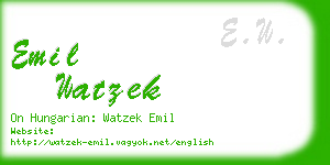 emil watzek business card